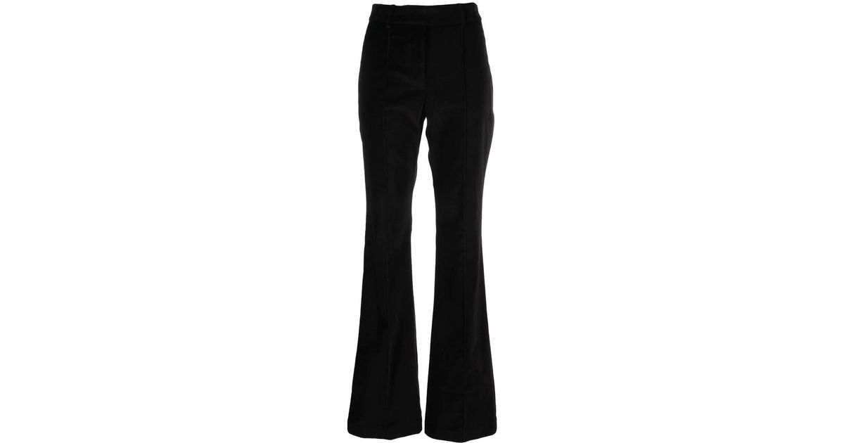 MICHAEL Michael Kors Low-rise Velvet Trousers in Black | Lyst