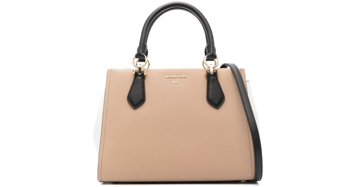 Michael Kors Marilyn Md Satchell in Natural | Lyst