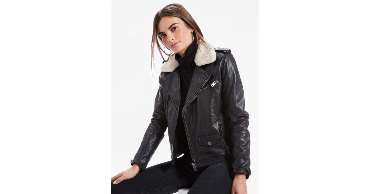 lucky brand sherpa leather jacket