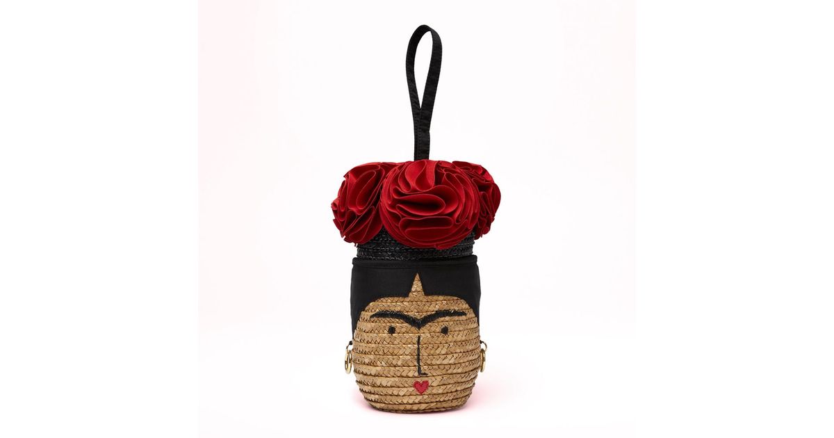 Lulu Guinness Straw Frida Basket Bag in Natural | Lyst UK