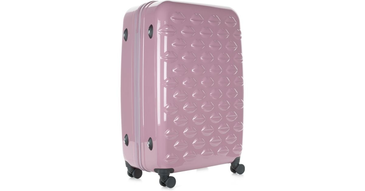 lulu guinness pink suitcase
