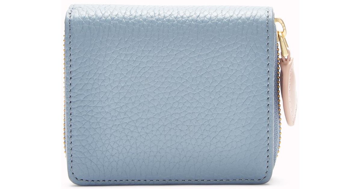 Lulu Guinness Leather Portia Wallet In Blue Lyst