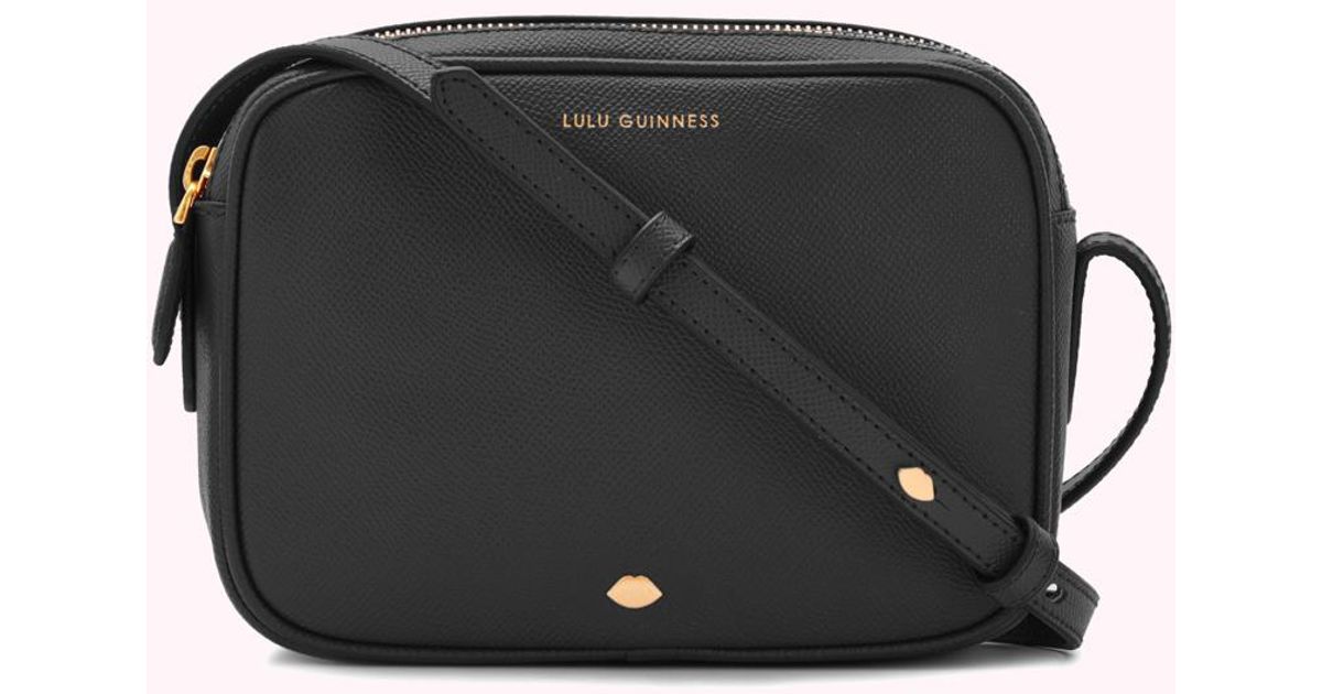 lulu guinness black leather bag