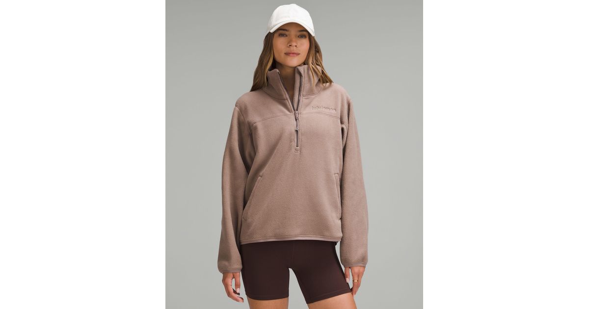 lululemon Half-Zip Fleece Pullover in Brown | Lyst