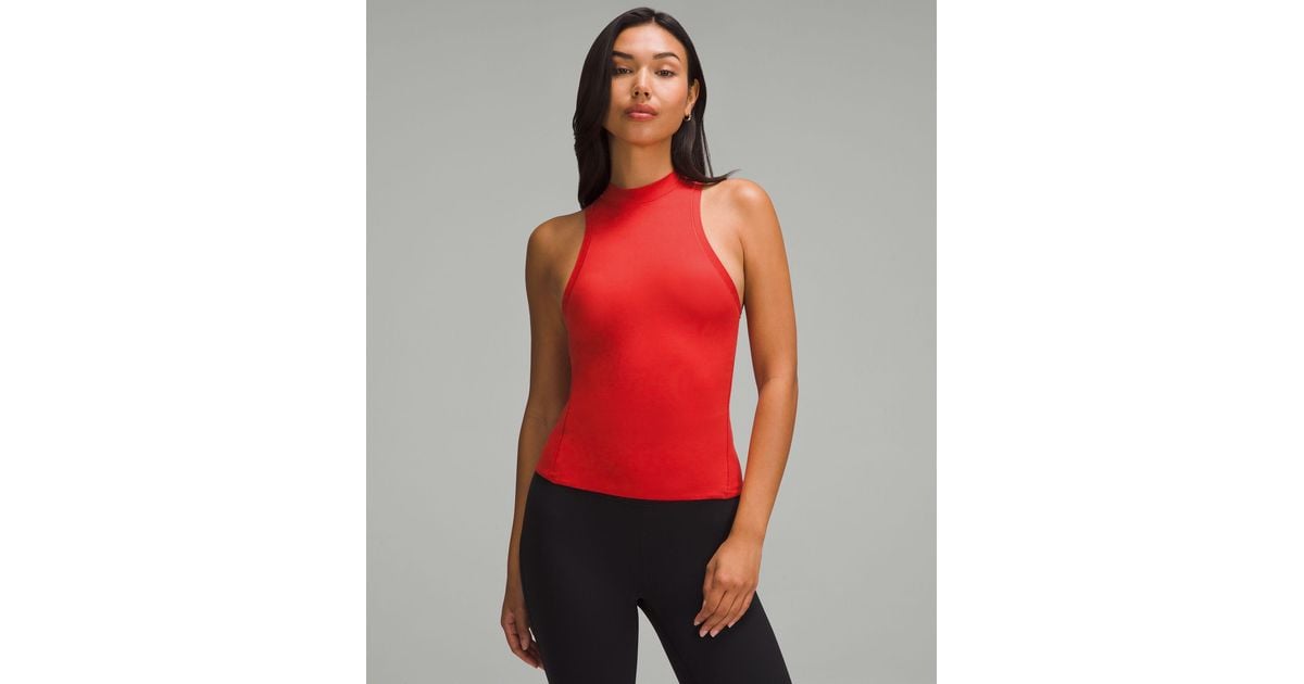 lululemon Wundermost Ultrasoft Nulu Mockneck Tank Top in Red Lyst
