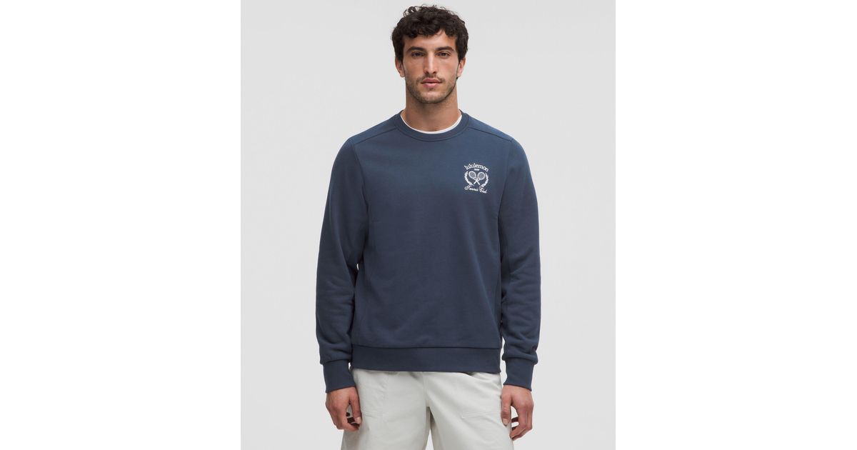 lululemon French Terry Classic-Fit Crewneck in Blue for Men
