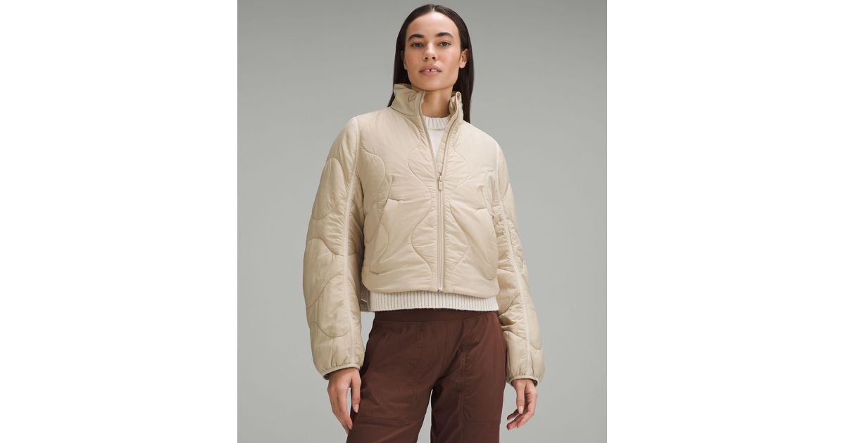 lululemon athletica Quilted Light Insulation Cropped Jacket in Natural