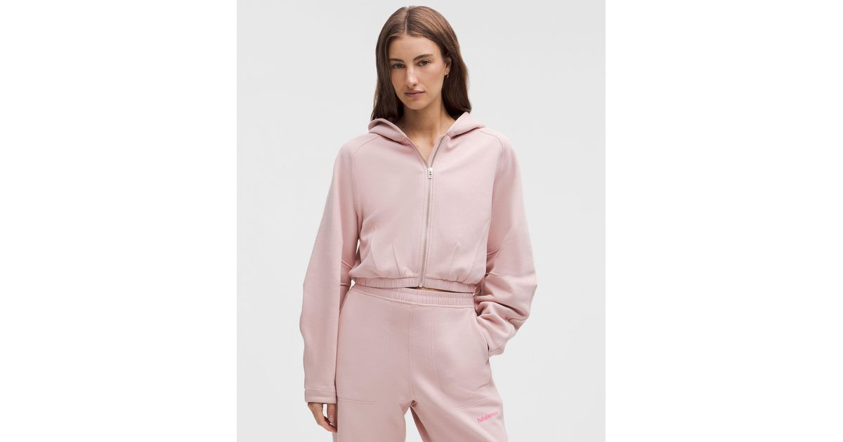 lululemon Loungeful Relaxed-Fit Full-Zip Cropped Hoodie in Pink | Lyst