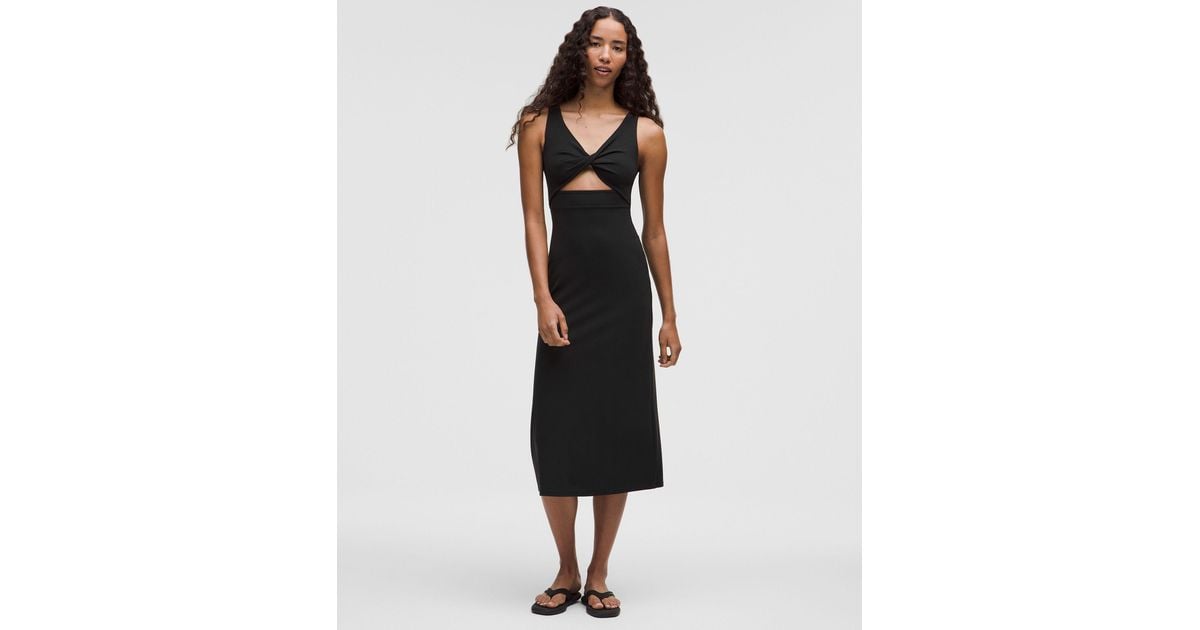 lululemon Nulu Twist-Front Midi Dress in Black | Lyst