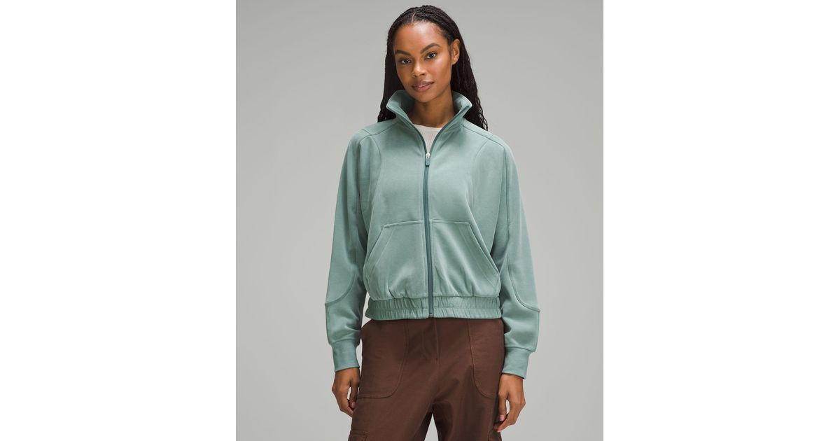 lululemon athletica Brushed Softstreme Funnel-neck Zip Up in Green