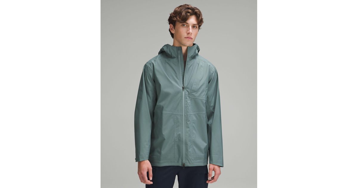 lululemon Waterproof Full-zip Rain Jacket in Green for Men lululemon Waterproof Full-zip Rain Jacket in Green for Men