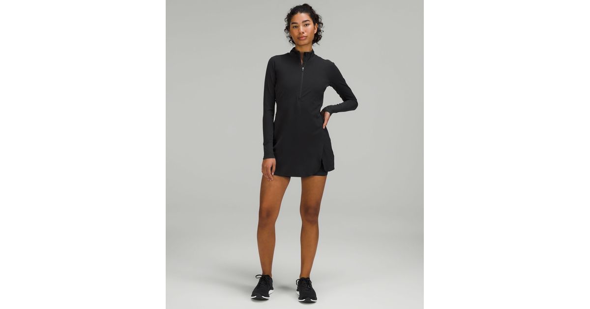 lululemon athletica Nulux Long-sleeve Tennis Dress in Black | Lyst