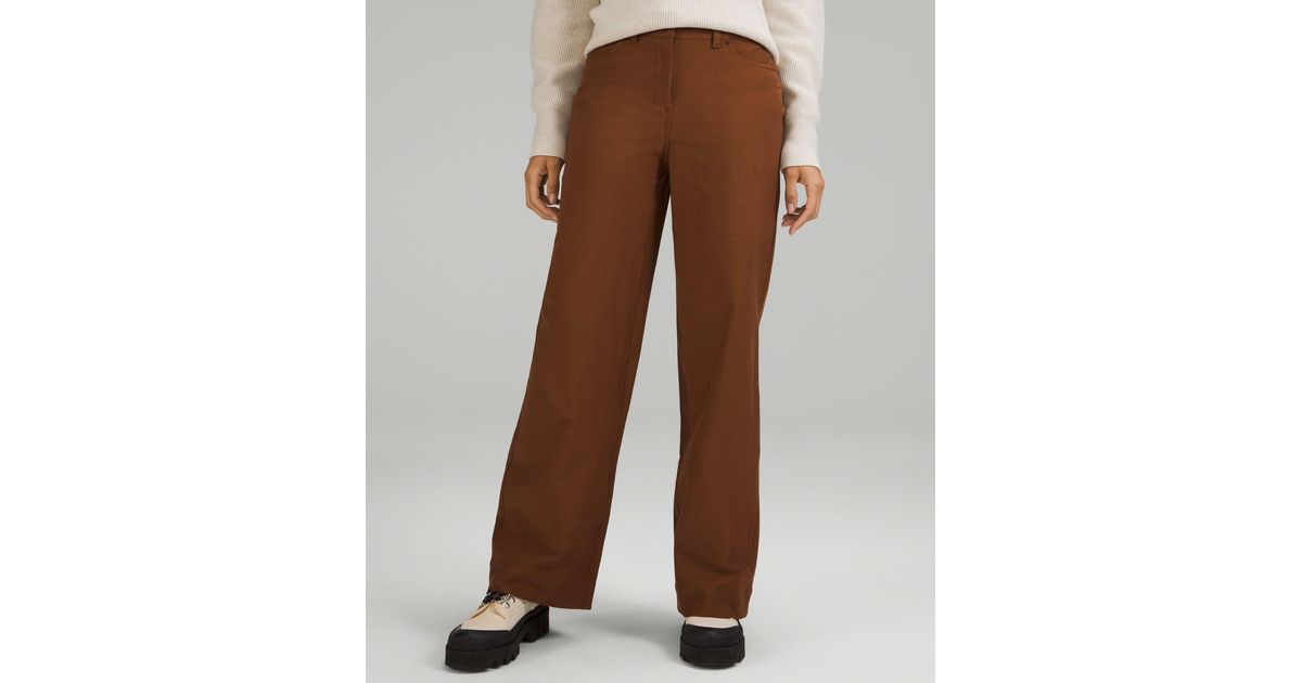 lululemon athletica City Sleek 5 Pocket Highrise Wideleg Pant Full Length Light Utilitech in