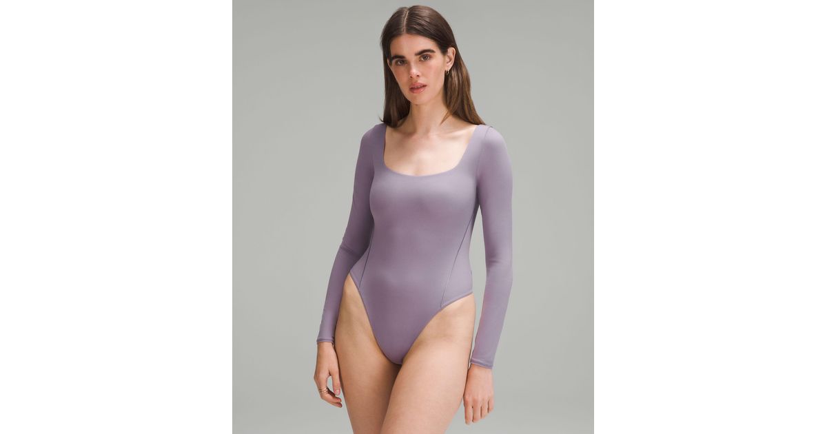 lululemon athletica Wundermost Bodysuit - Ultra-soft Nulu Square-neck  Long-sleeve Bodysuit in Purple