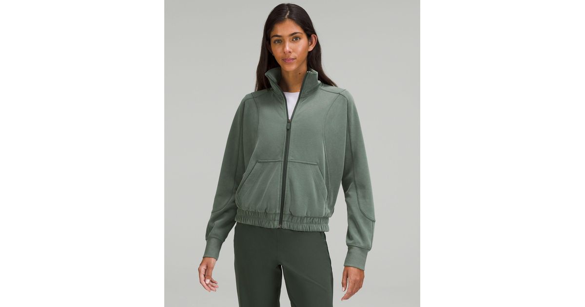 lululemon athletica Brushed Softstreme Funnel-neck Zip Up in Green