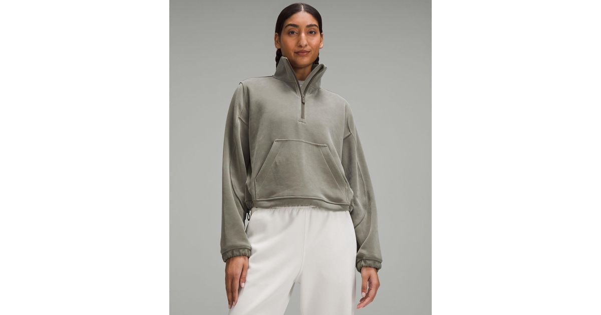 lululemon athletica Brushed Softstreme Half Zip Sweatshirt - Color Green -  Size 0 in Gray