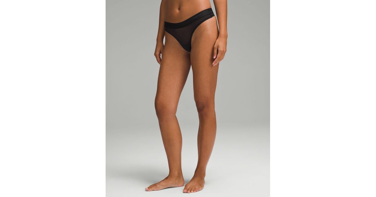 lululemon athletica Nulu Mesh Logo Dipped-waist Thong Underwear in