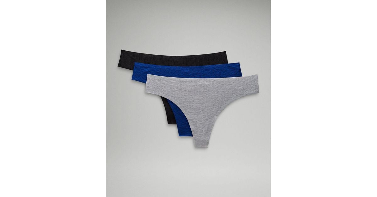 lululemon athletica Invisiwear Mid-rise Thong Underwear Performance Lace 3  Pack in Blue