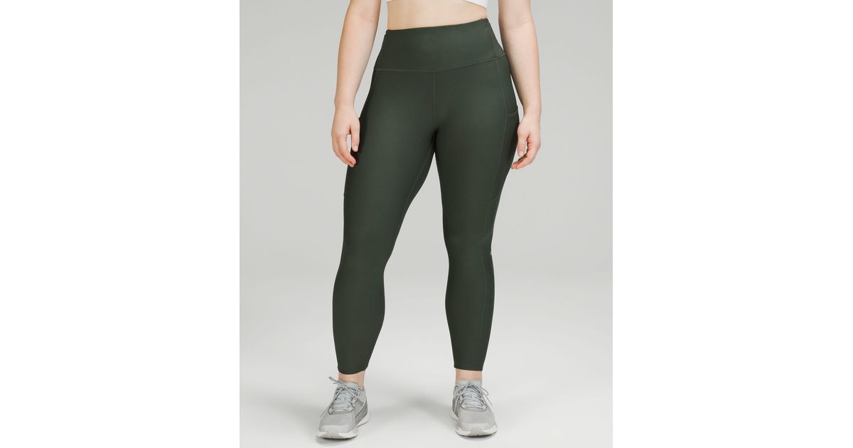 Lululemon Fast and Free Crop II 19 *Non-Reflective - Dark Olive