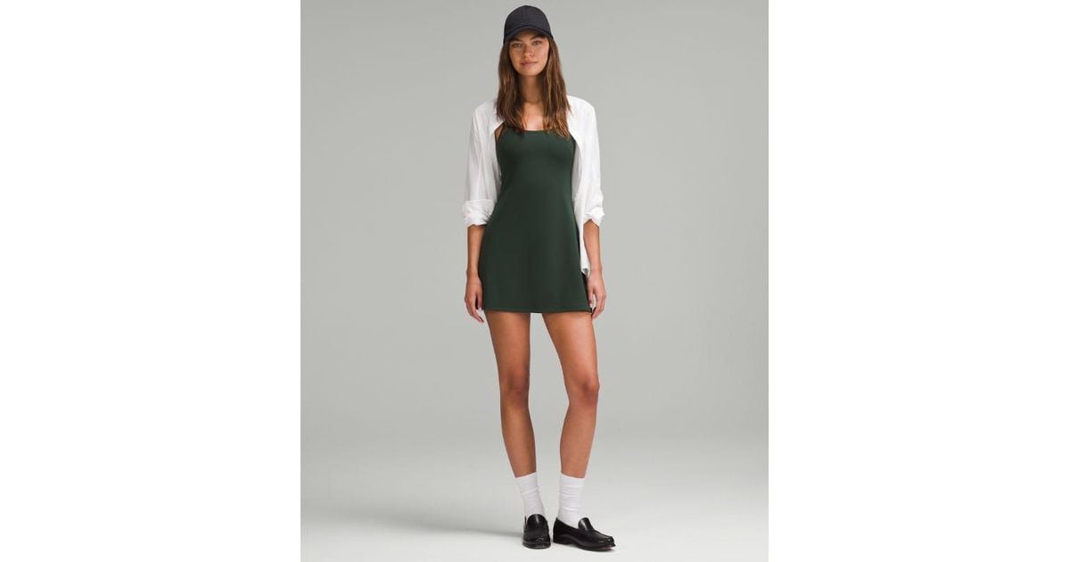 lululemon align dress green Queendancer Women Dark Green Long Prom Dress Spaghetti Straps A Line Formal  Dress with Appliques – queendancer