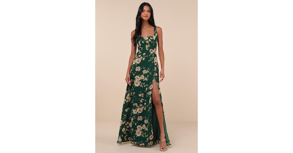 midi green floral dress Green Floral Print Midi Dress – Mint Velvet main image 0