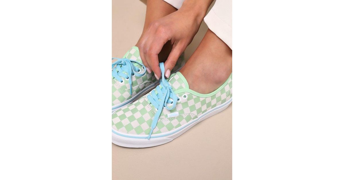 Vans Authentic Checkerboard Satin Mint Sneakers Men 10 Women 11.5 NWOT Vans Authentic Shoes - Vans Check Kalamata main image 3