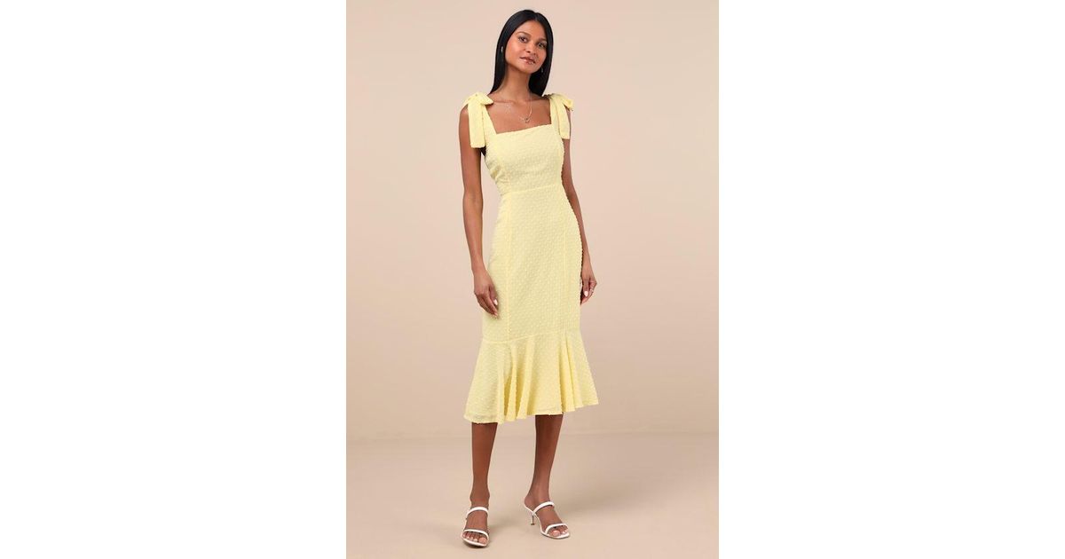 bimini periwinkle blue swiss dot tie strap midi dress Periwinkle Poise Blue Midi Dress | Trendy Women's Dress main image 1