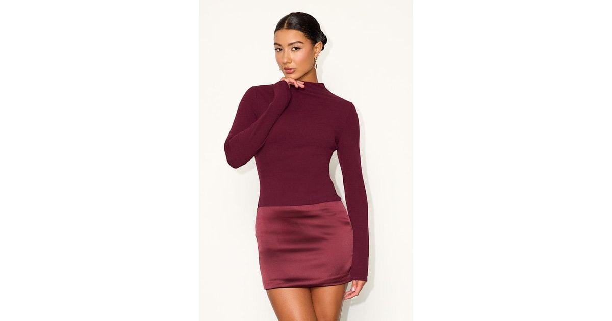strapless open back dress Red One Shoulder Long Sleeve Bodycon Mini Dress – Dressesforparty main image 0