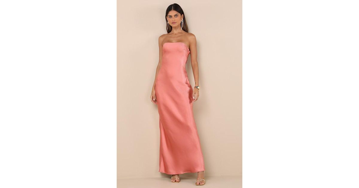 strapless cowl back satin maxi dress Charlita Maxi Dress