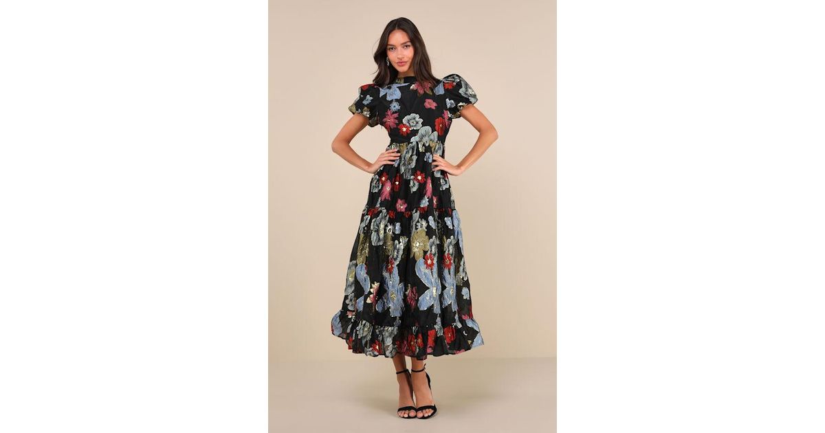 Jade By Jane Ruffle Sleeve Tiered Maxi Dress