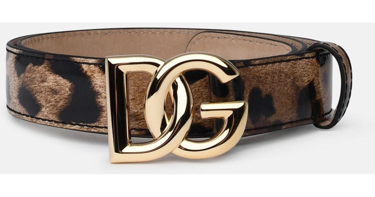 Dolce & Gabbana Two-Color Shiny Leather Belt in White | Lyst