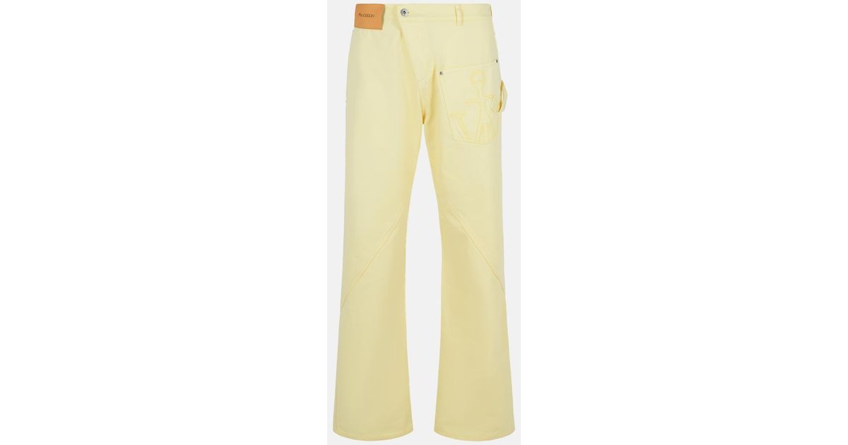 デニム・ジーパン J. W. Anderson Workwear' Cotton Pants With Yellow Twisted J. W. Anderson Workwear' Cotton Pants With Yellow Twisted