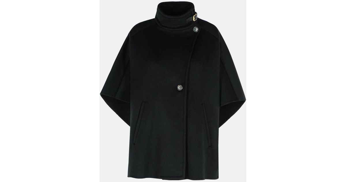 Max Mara 'derrik' Cashmere Cape in Black | Lyst