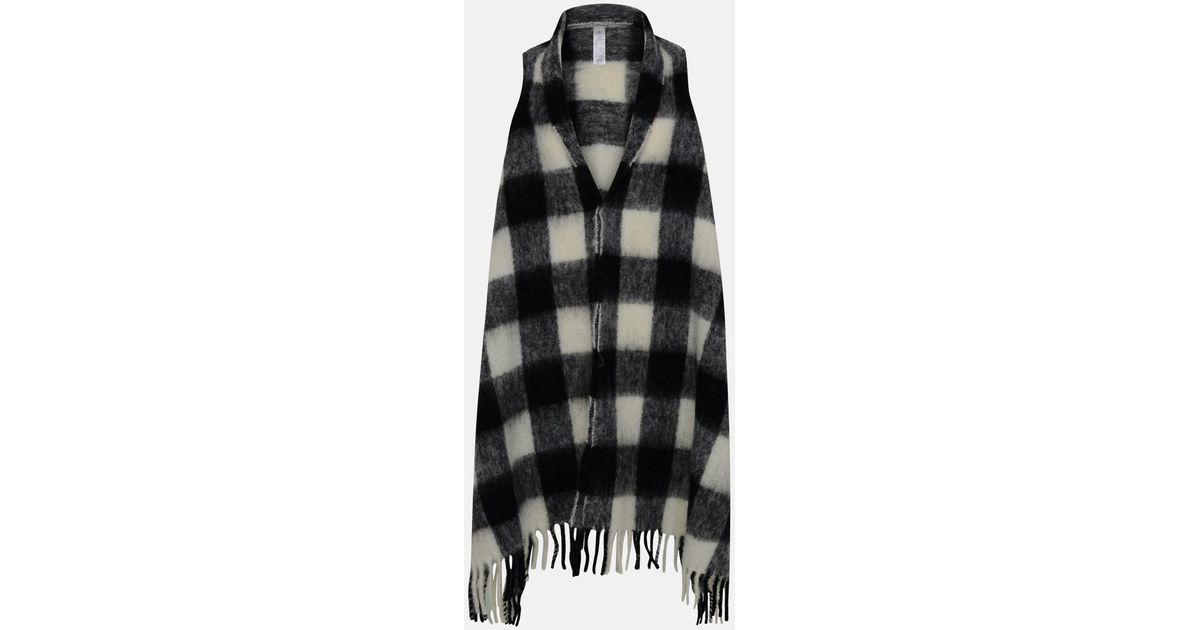 Woolrich Alpaca Black And Blend Cape-style Scarf | Lyst