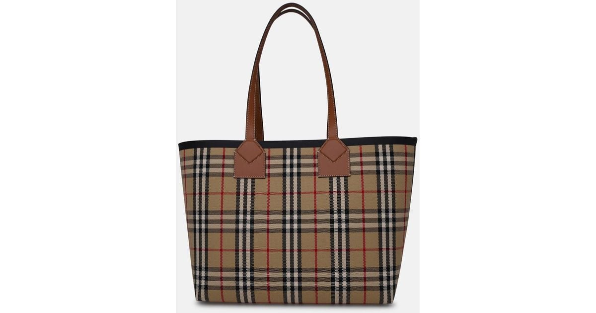 Burberry London Bag In Cotton in Natural | Lyst