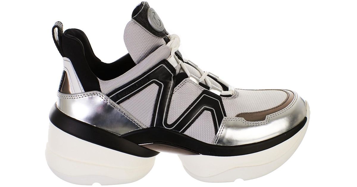 michael kors sneakers black and silver