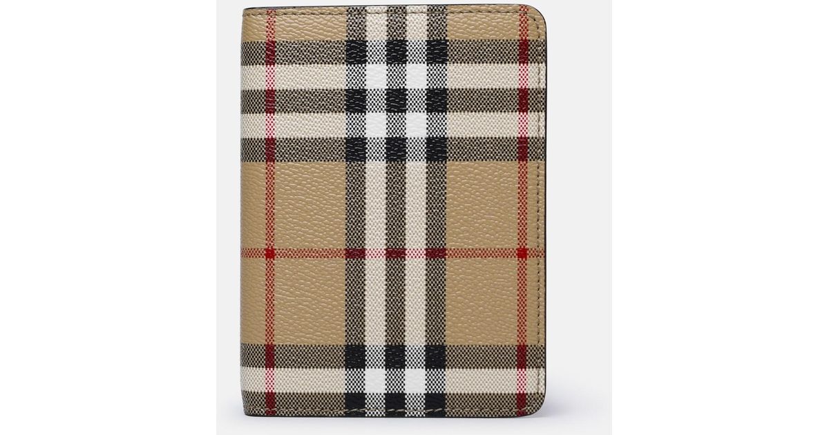 Burberry Passport Holder In Polyurethane Blend Archive in Natural | Lyst