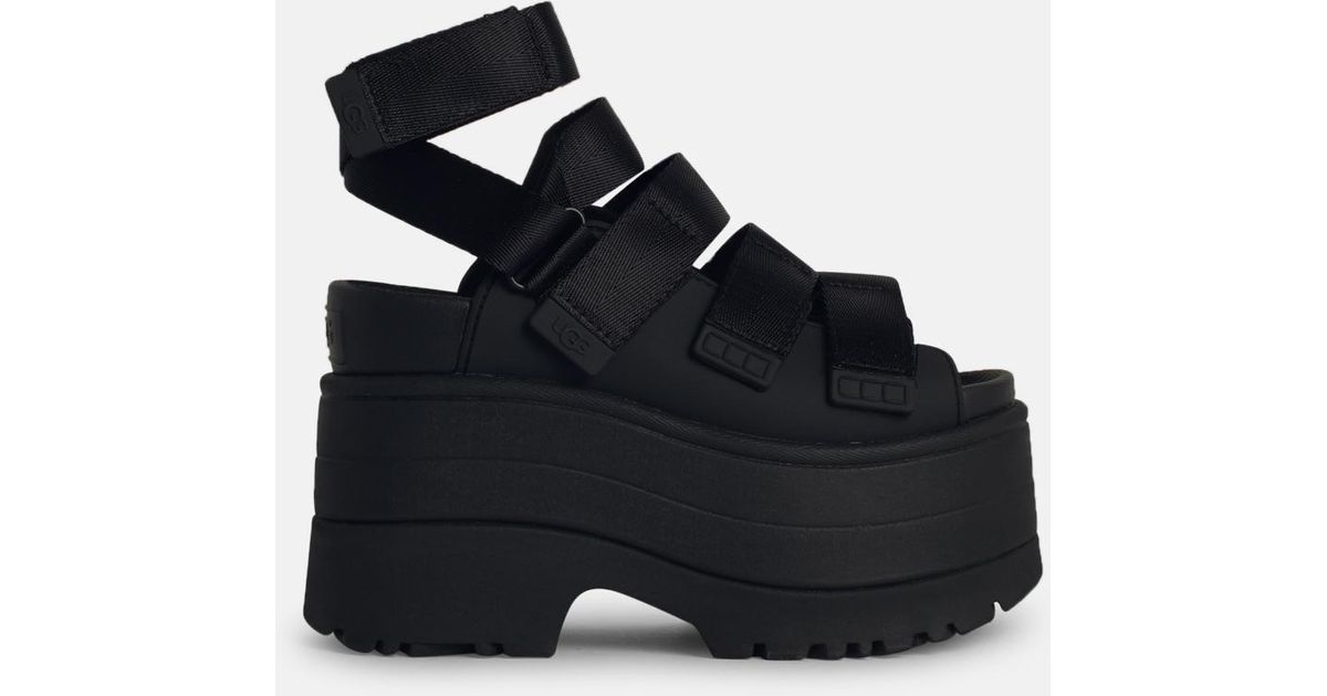 UGG 'Goldenrise' Rubber Sandals in Black | Lyst