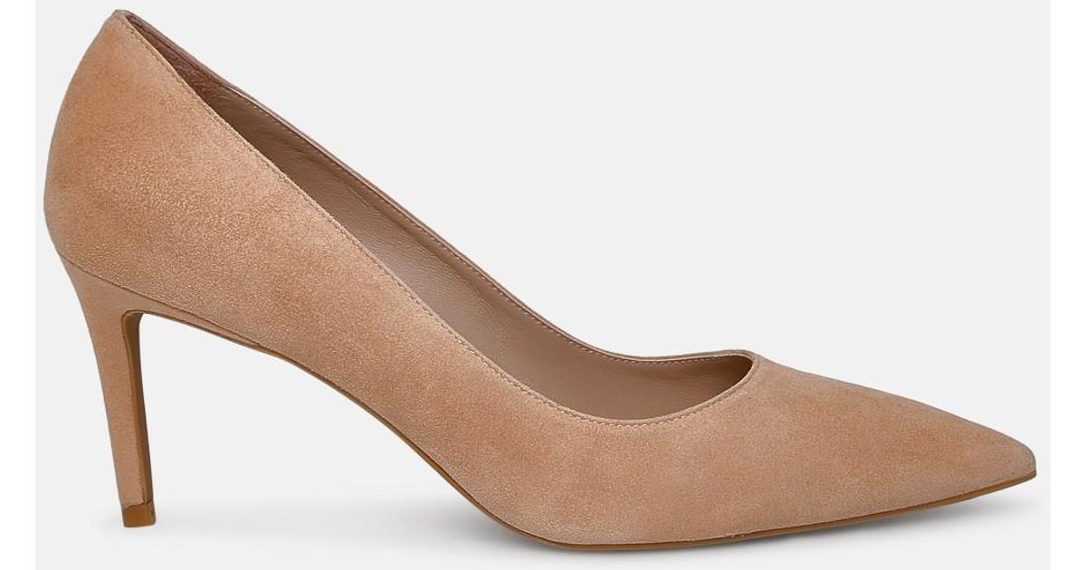Stuart Weitzman Powder Pink Suede Linsi 75 Pumps in Beige (Natural) - Lyst