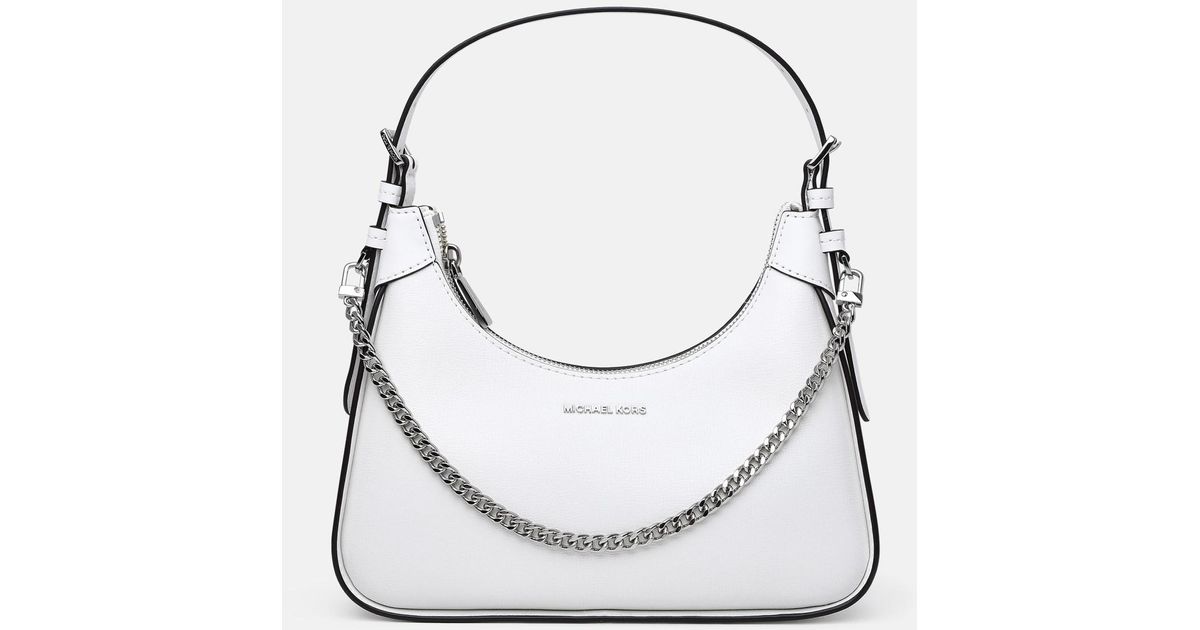 MICHAEL Michael Kors Wilma Medium Leather Shoulder Bag in White Lyst