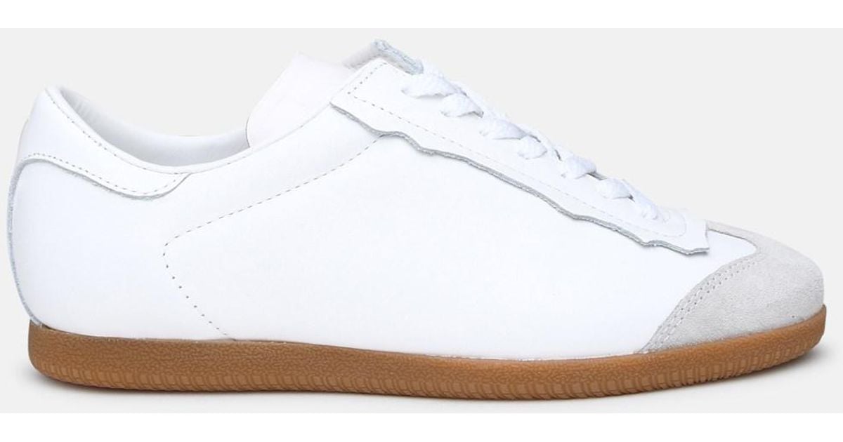 Maison Margiela Leather Featherlight Sneakers in White | Lyst