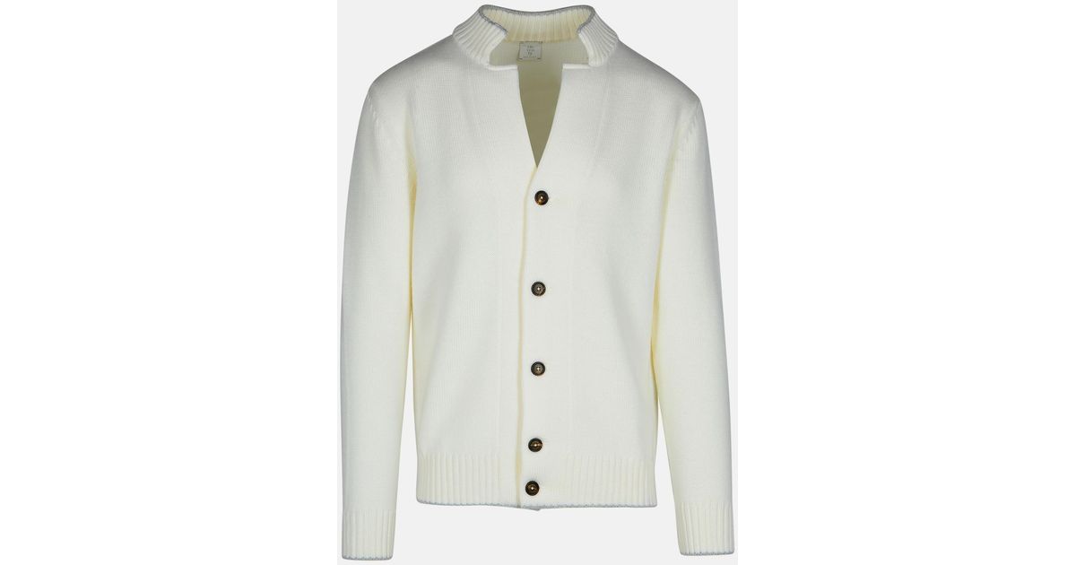 Eleventy Wool Cardigan in White for Men | Lyst Eleventy White Wool Cardigan for men