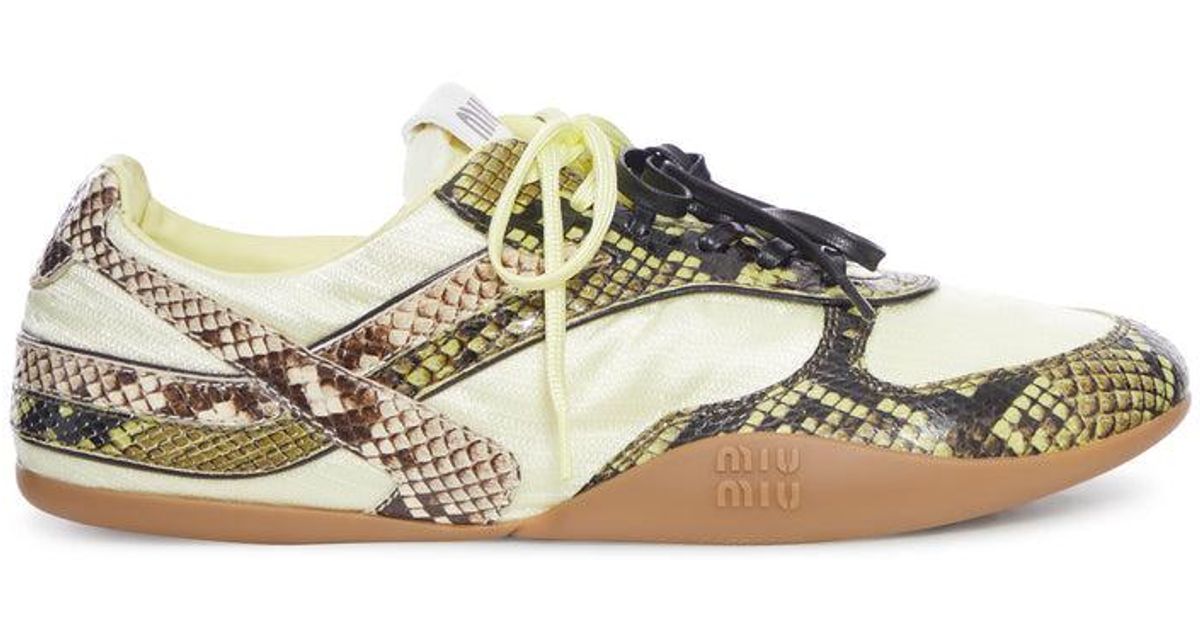 Miu Miu Python-Effect Sneaker | Lyst
