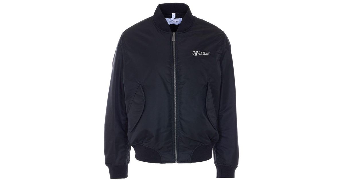 Off-White c/o Virgil Abloh Off Script Logo Varsity Bomber in Blue for ...