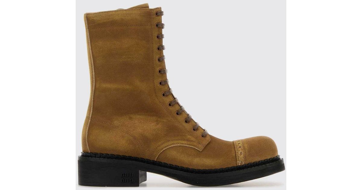 Miu Miu Boots in Brown | Lyst