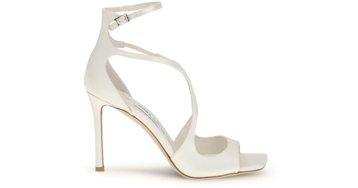 Jimmy Choo Azia 95 Sandals in White | Lyst