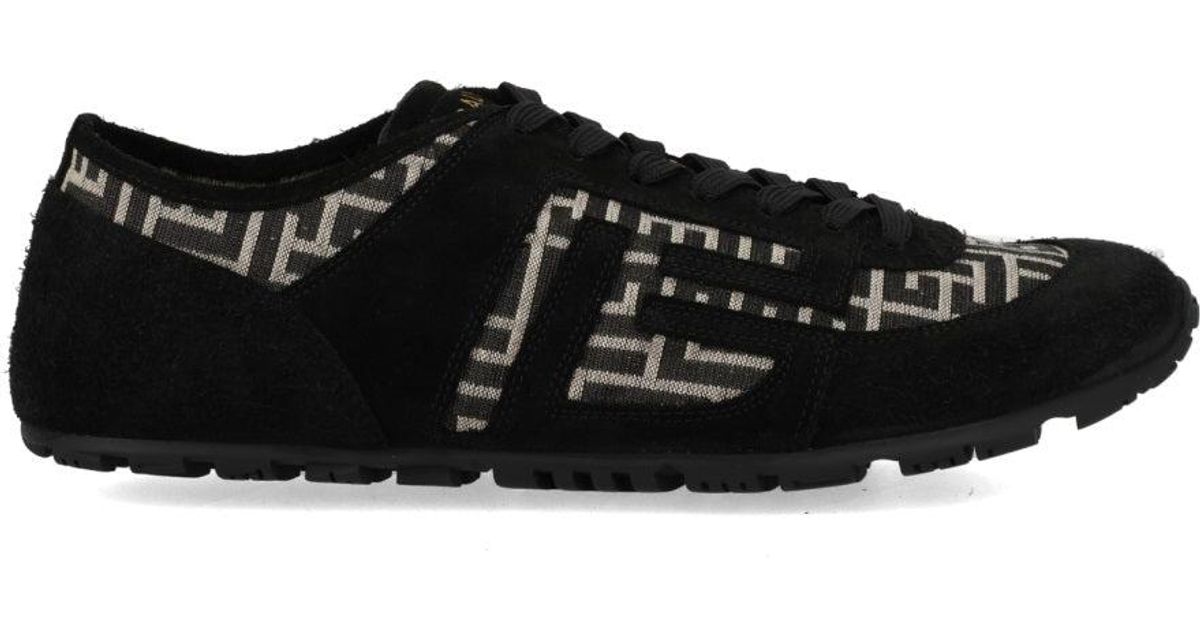 Balmain Logo Racer-45 Sneakers in Black for Men | Lyst