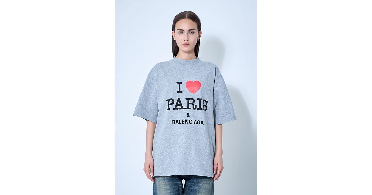 Balenciaga I Love Paris T-Shirt in Blue | Lyst
