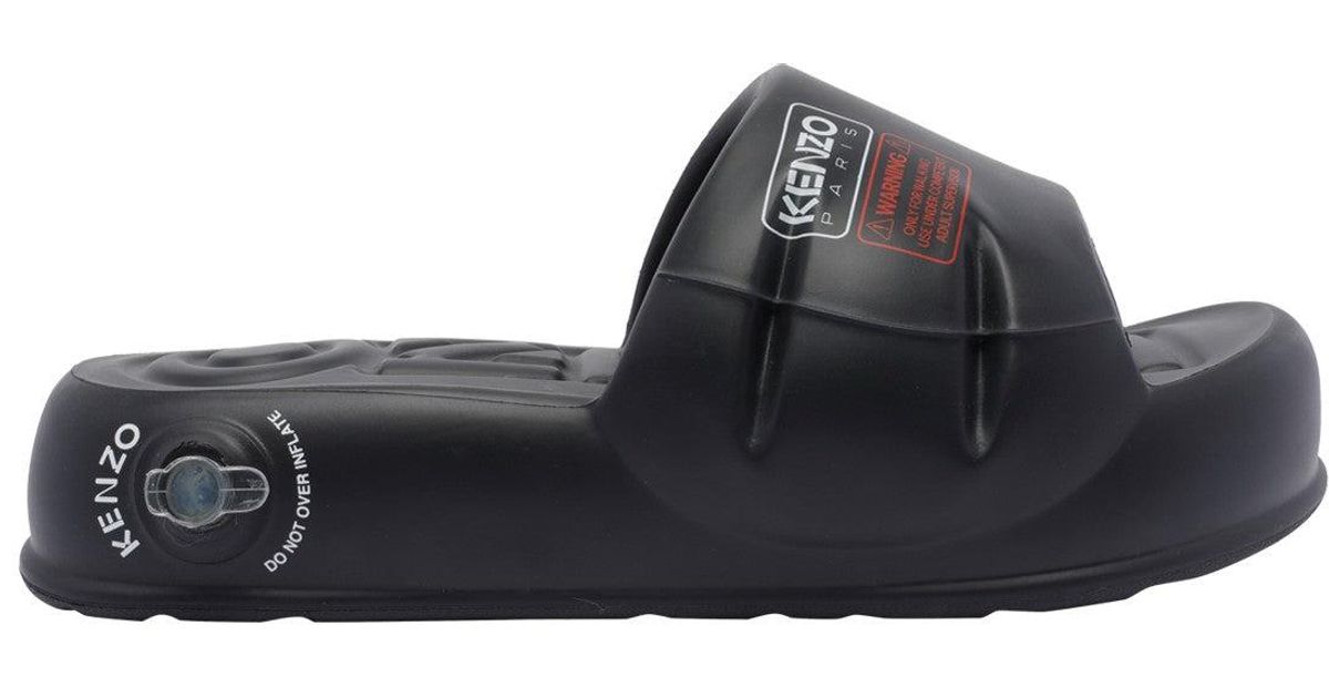 サンダル・ミュール KENZO LOGO PUFFER SLIDE KENZO Logo Puffer Slide in Black | Lyst