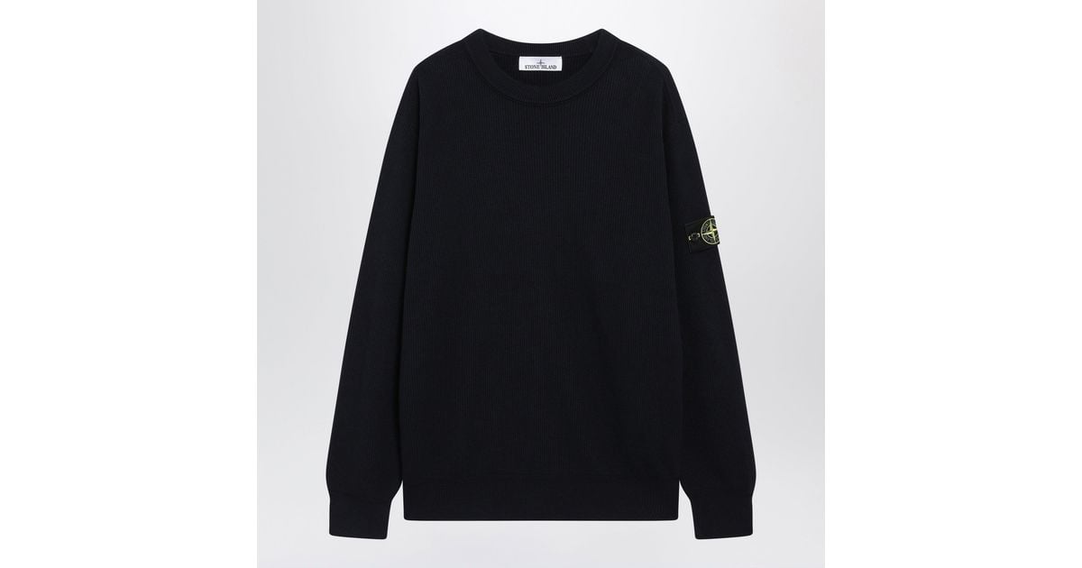 Stone Island Crew-Neck Sweater in Black for Men | Lyst